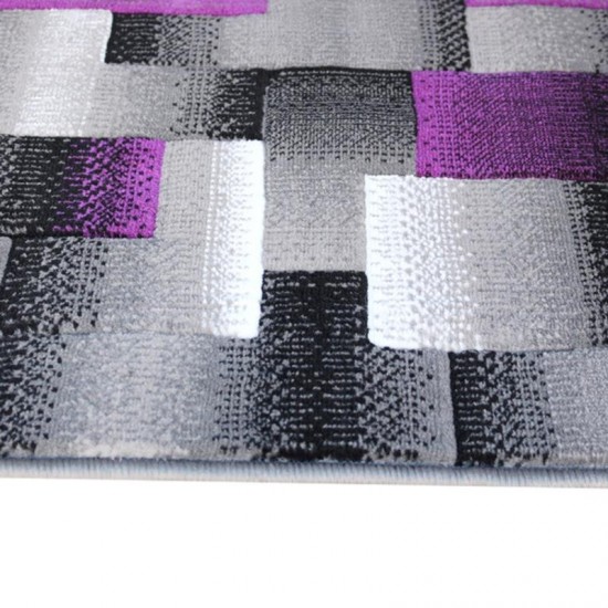 Flash Furniture Elio Collection 2x7 Purple Block Area Rug ACD-RGTRZ861-27-PU-GG