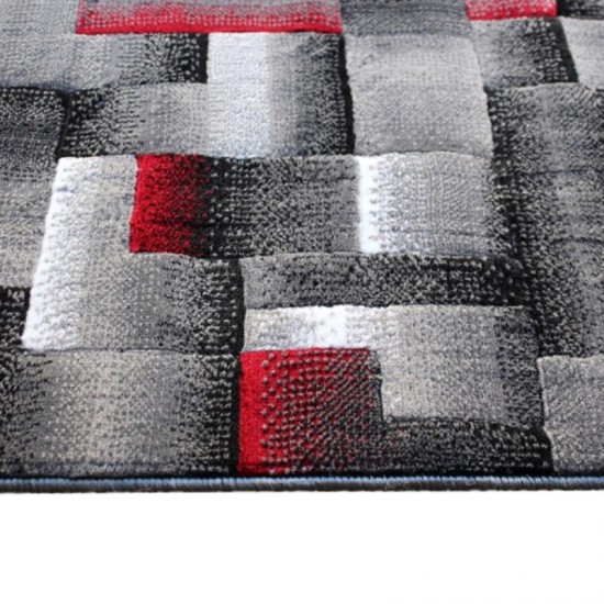 Flash Furniture Elio Collection 2x7 Red Block Area Rug ACD-RGTRZ861-27-RD-GG