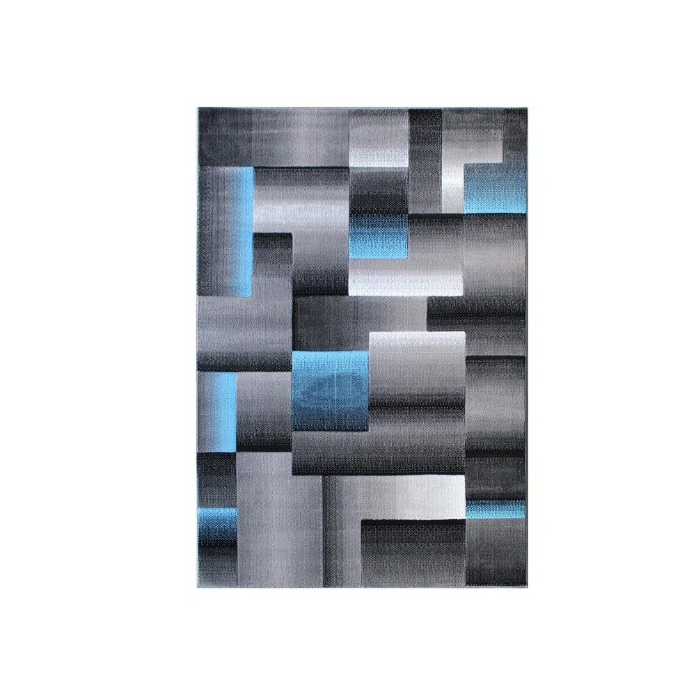 Flash Furniture Elio Collection 5x7 Blue Block Area Rug ACD-RGTRZ861-57-BL-GG