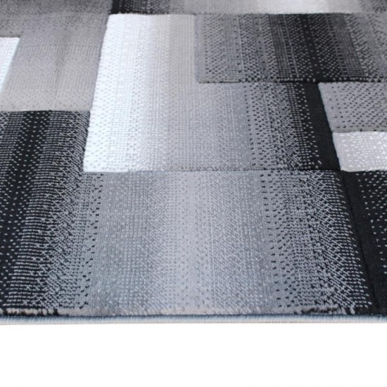 Flash Furniture Elio Collection 5x7 Gray Block Area Rug ACD-RGTRZ861-57-GY-GG