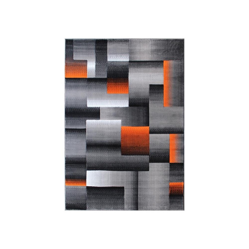 Flash Furniture Elio Collection 5x7 Orange Block Area Rug ACD-RGTRZ861-57-OR-GG