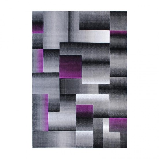 Flash Furniture Elio Collection 5x7 Purple Block Area Rug ACD-RGTRZ861-57-PU-GG