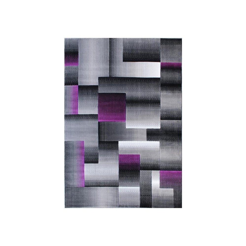 Flash Furniture Elio Collection 5x7 Purple Block Area Rug ACD-RGTRZ861-57-PU-GG