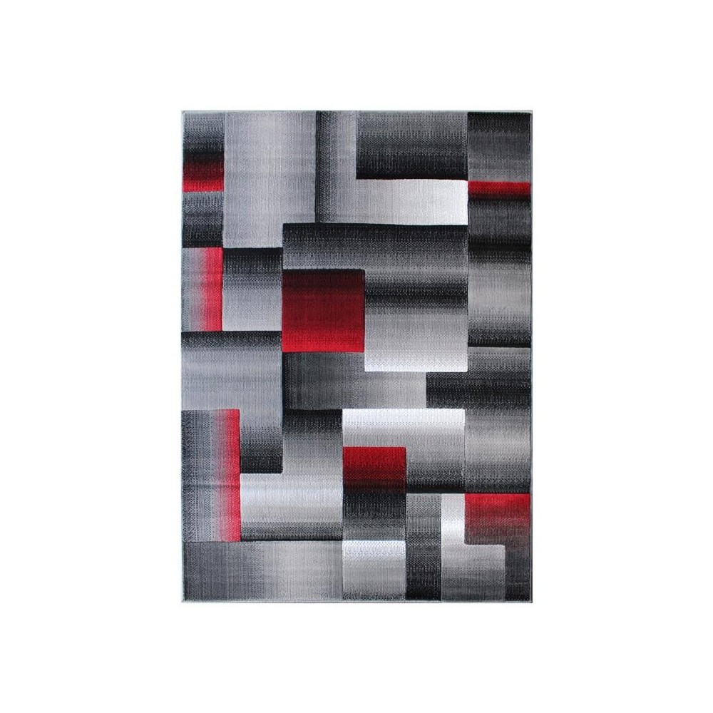 Flash Furniture Elio Collection 8x10 Red Block Area Rug ACD-RGTRZ861-810-RD-GG