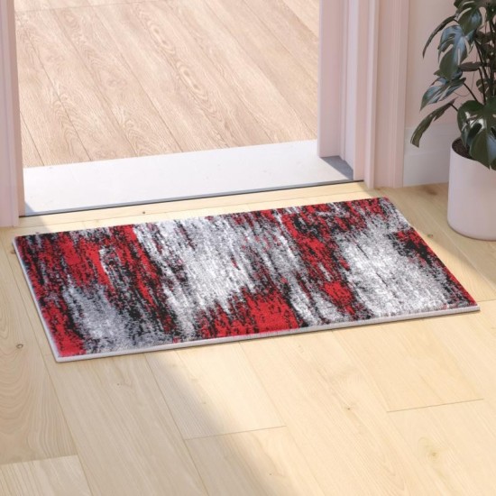 Flash Furniture Rylan Collection Red 2x3 Abstract Area Rug ACD-RGTRZ863-23-RD-GG