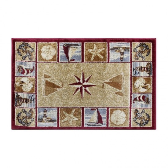 Flash Furniture Inis Collection Beige 2x3 Nautical Area Rug ACD-RGZ8758-23-BG-GG