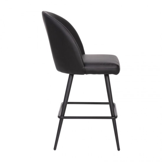 Flash Furniture Lyla 2PK 26" Black Leather Barstool AY-1026H-26-BK-GG