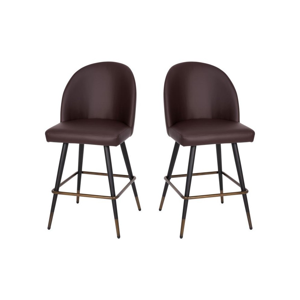 Flash Furniture Lyla 2PK 26" Brown Leather Barstool AY-1026H-26-BR-GG