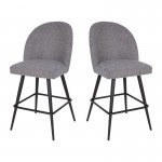 Flash Furniture Lyla 2PK 26" Gray Linen Barstool AY-1026H-26-GYFAB-GG