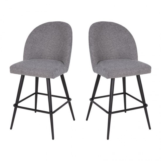 Flash Furniture Lyla 2PK 26" Gray Linen Barstool AY-1026H-26-GYFAB-GG