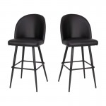 Flash Furniture Lyla 2PK 30" Black Leather Barstool AY-1026H-30-BK-GG