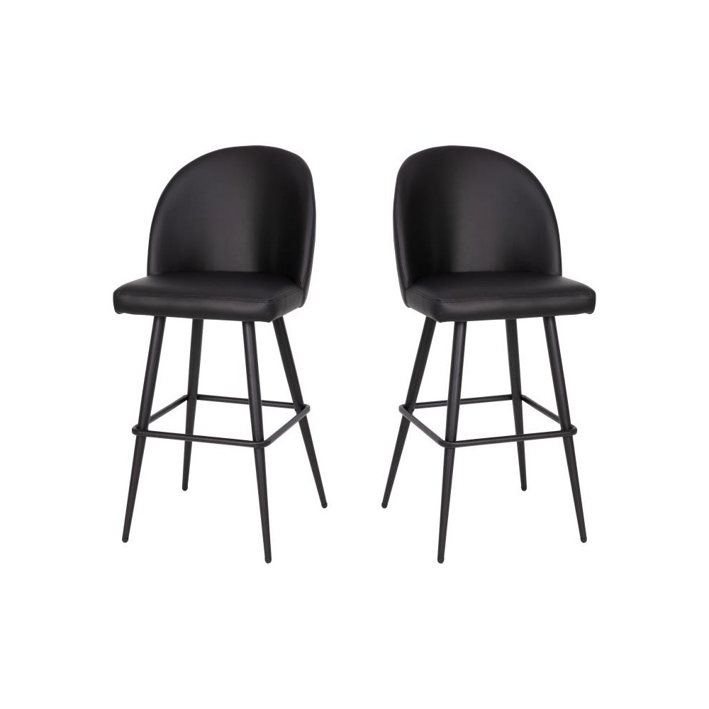 Flash Furniture Lyla 2PK 30" Black Leather Barstool AY-1026H-30-BK-GG