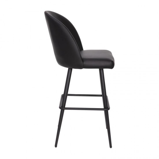 Flash Furniture Lyla 2PK 30" Black Leather Barstool AY-1026H-30-BK-GG