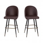 Flash Furniture Lyla 2PK 30" Brown Leather Barstool AY-1026H-30-BR-GG