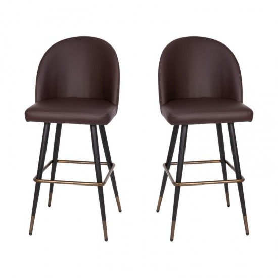 Flash Furniture Lyla 2PK 30" Brown Leather Barstool AY-1026H-30-BR-GG