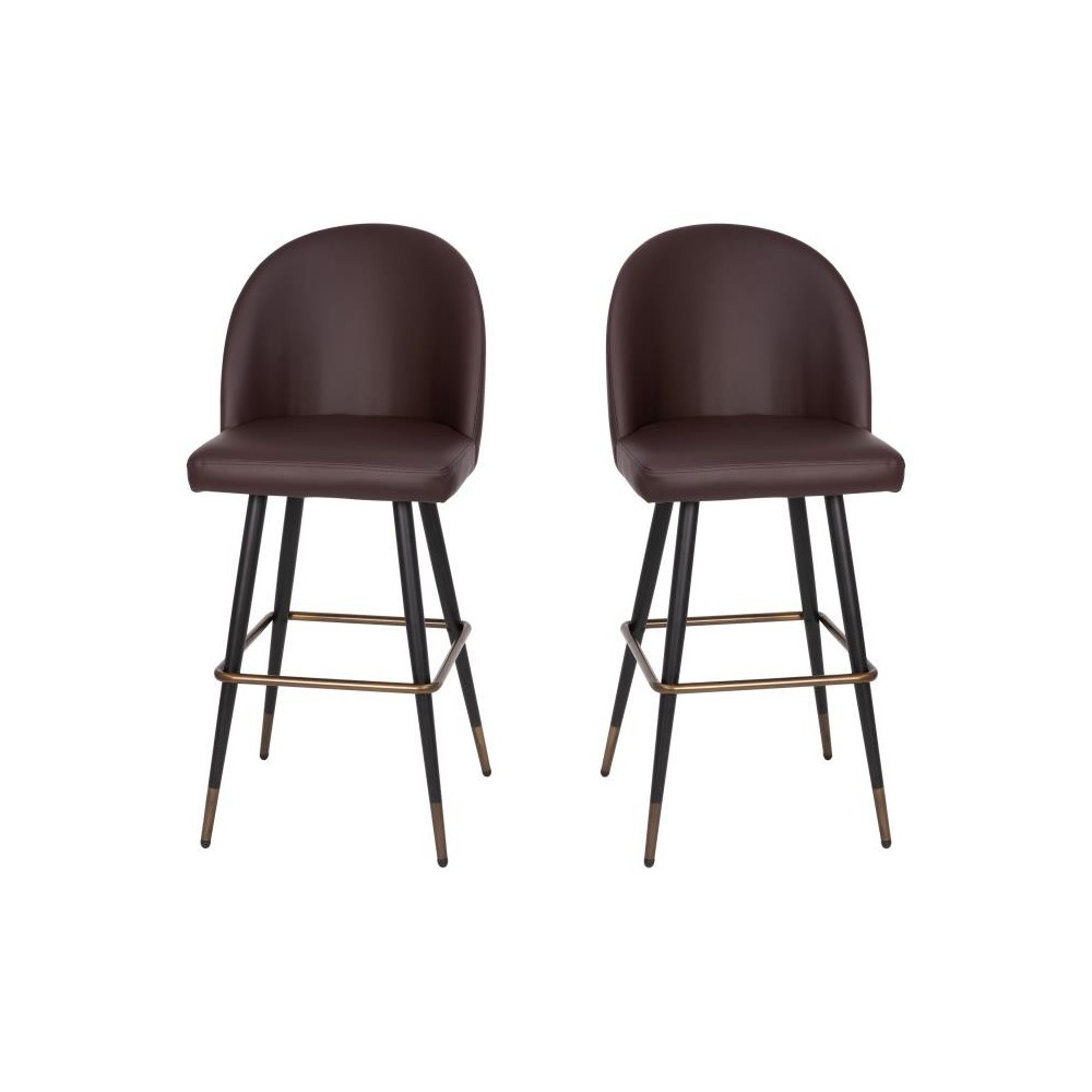 Flash Furniture Lyla 2PK 30" Brown Leather Barstool AY-1026H-30-BR-GG