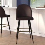 Flash Furniture Lyla 2PK 30" Brown Leather Barstool AY-1026H-30-BR-GG