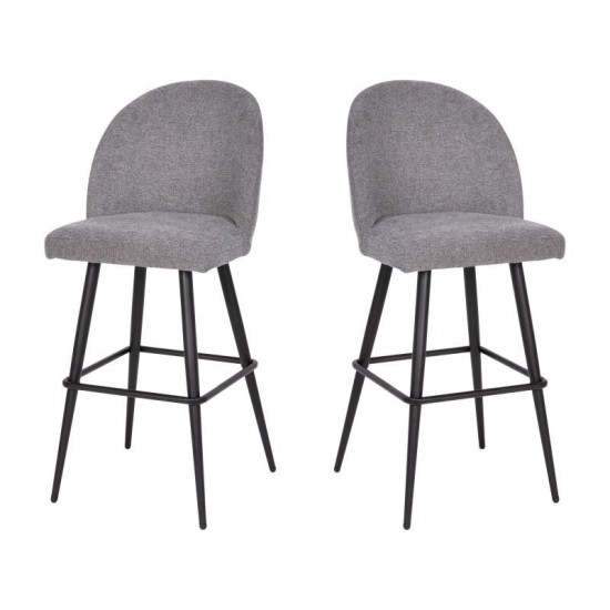 Flash Furniture Lyla 2PK 30" Gray Linen Barstool AY-1026H-30-GYFAB-GG