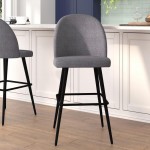 Flash Furniture Lyla 2PK 30" Gray Linen Barstool AY-1026H-30-GYFAB-GG