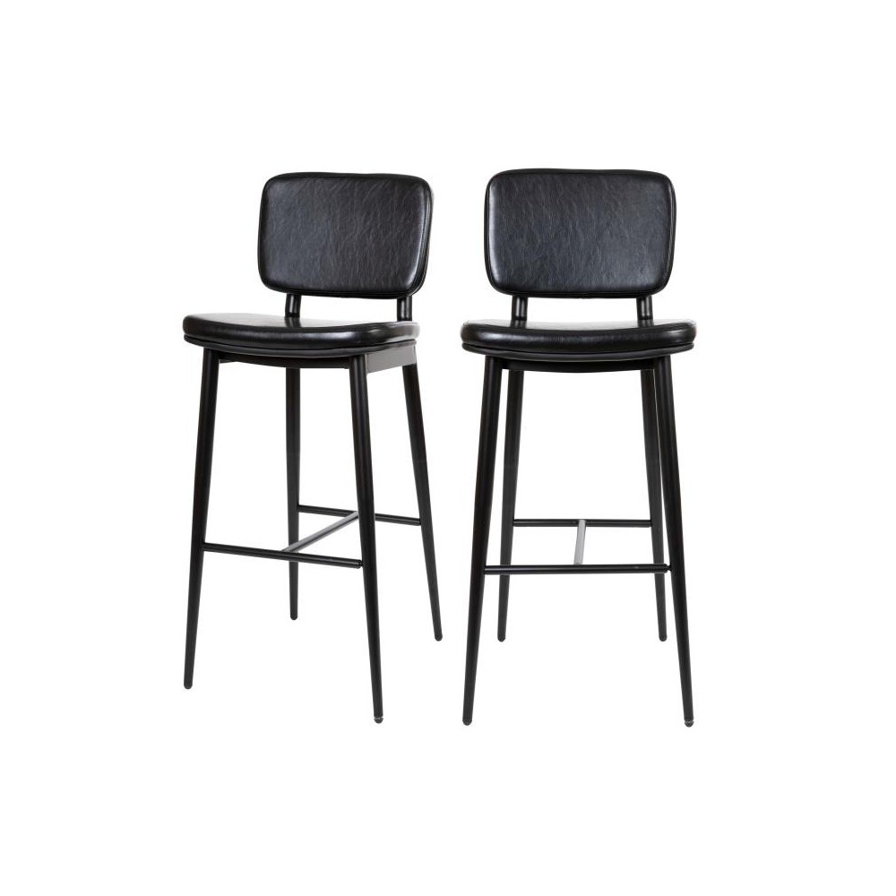 Flash Furniture Kenzie 2PK Black Leather Barstools AY-S01-BK-GG Flash Furniture Kenzie 2PK Black Leather Barstools AY-S01-BK-GG