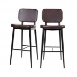 Flash Furniture Kenzie 2PK Brown Leather Barstools AY-S01-BR-GG