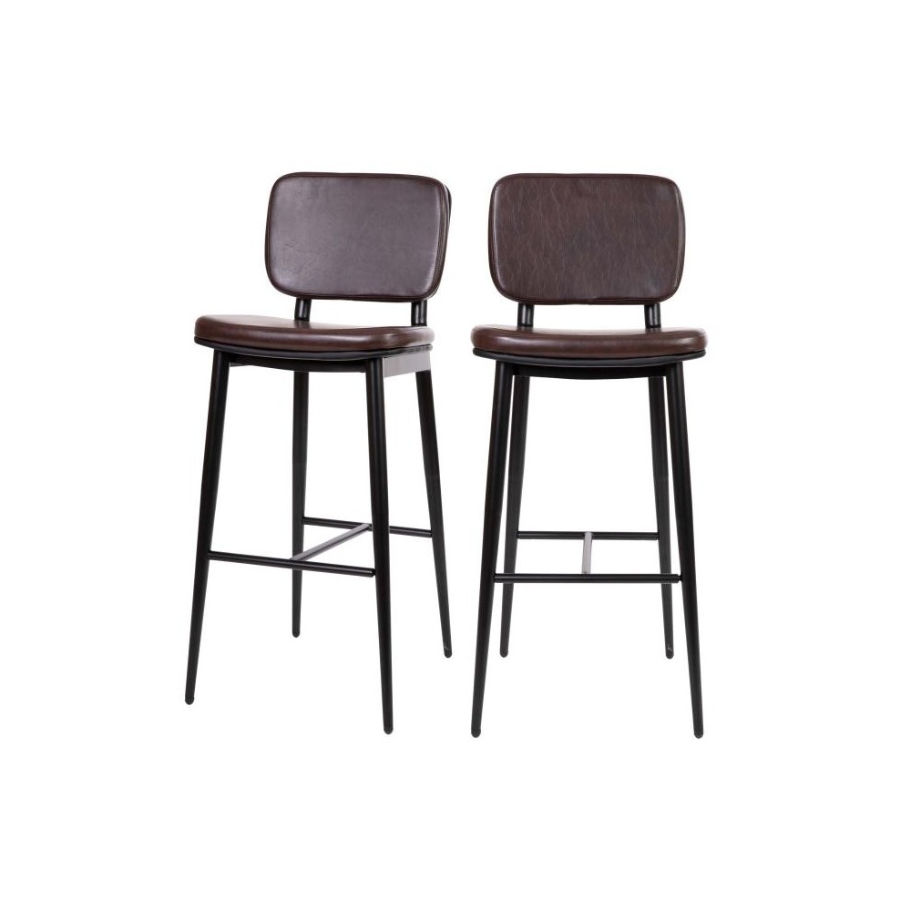 Flash Furniture Kenzie 2PK Brown Leather Barstools AY-S01-BR-GG