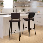 Flash Furniture Kenzie 2PK Brown Leather Barstools AY-S01-BR-GG