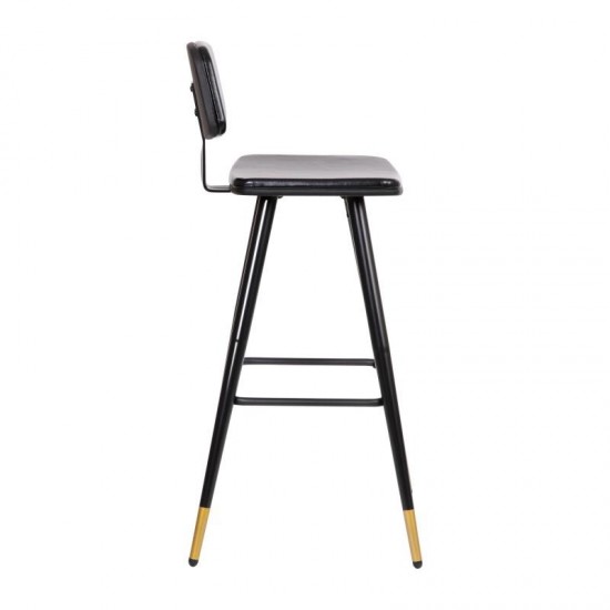 Flash Furniture Kora 2PK Black Leather Barstools AY-S02-BK-GG