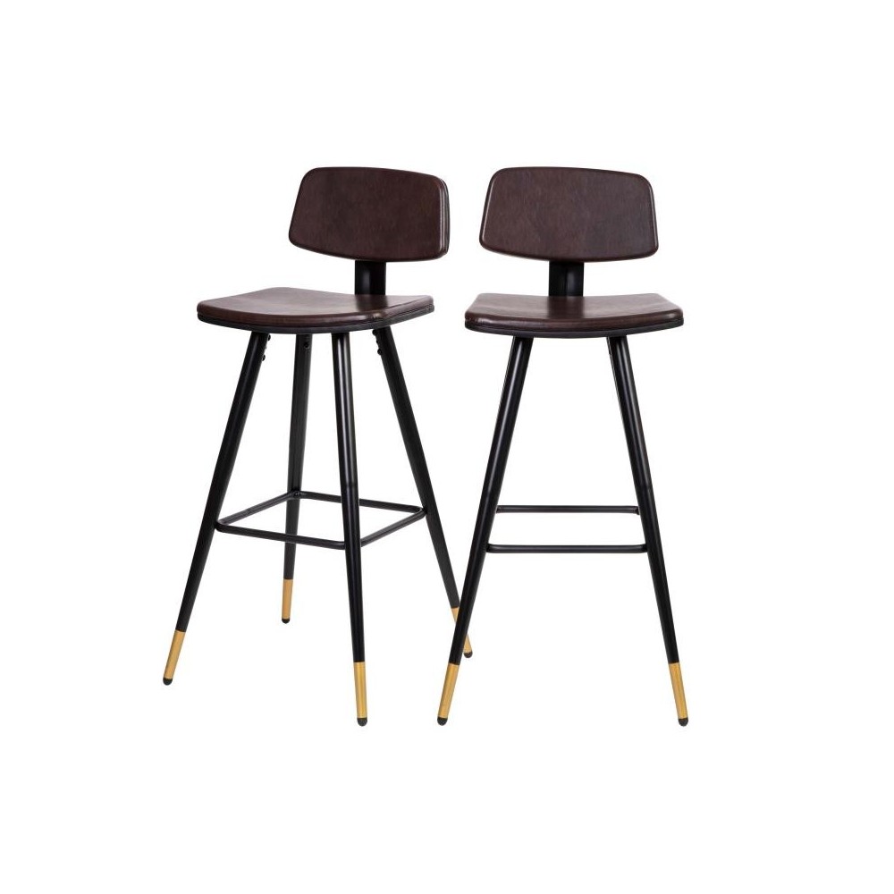 Flash Furniture Kora 2PK Brown Leather Barstools AY-S02-BR-GG