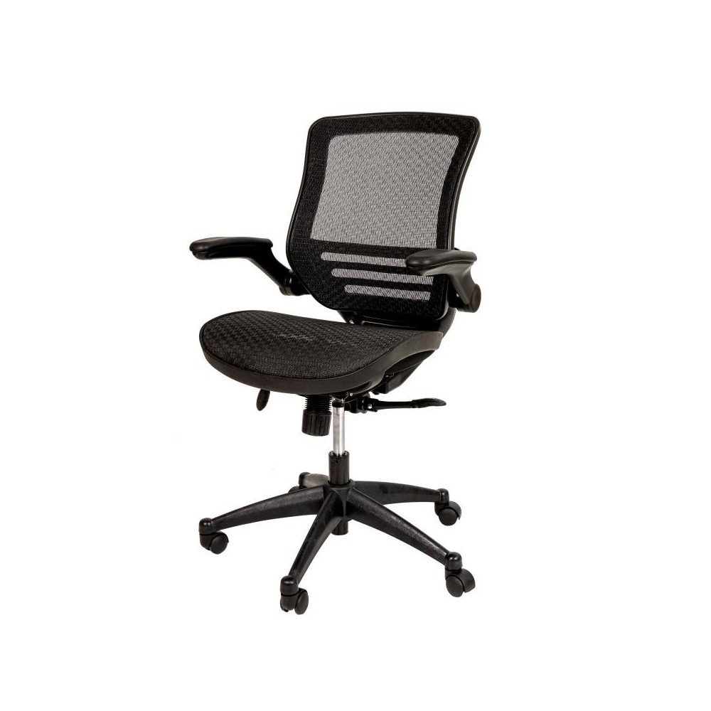 Flash Furniture Warfield Black Mid-Back Mesh Chair BL-8801X-BK-GG