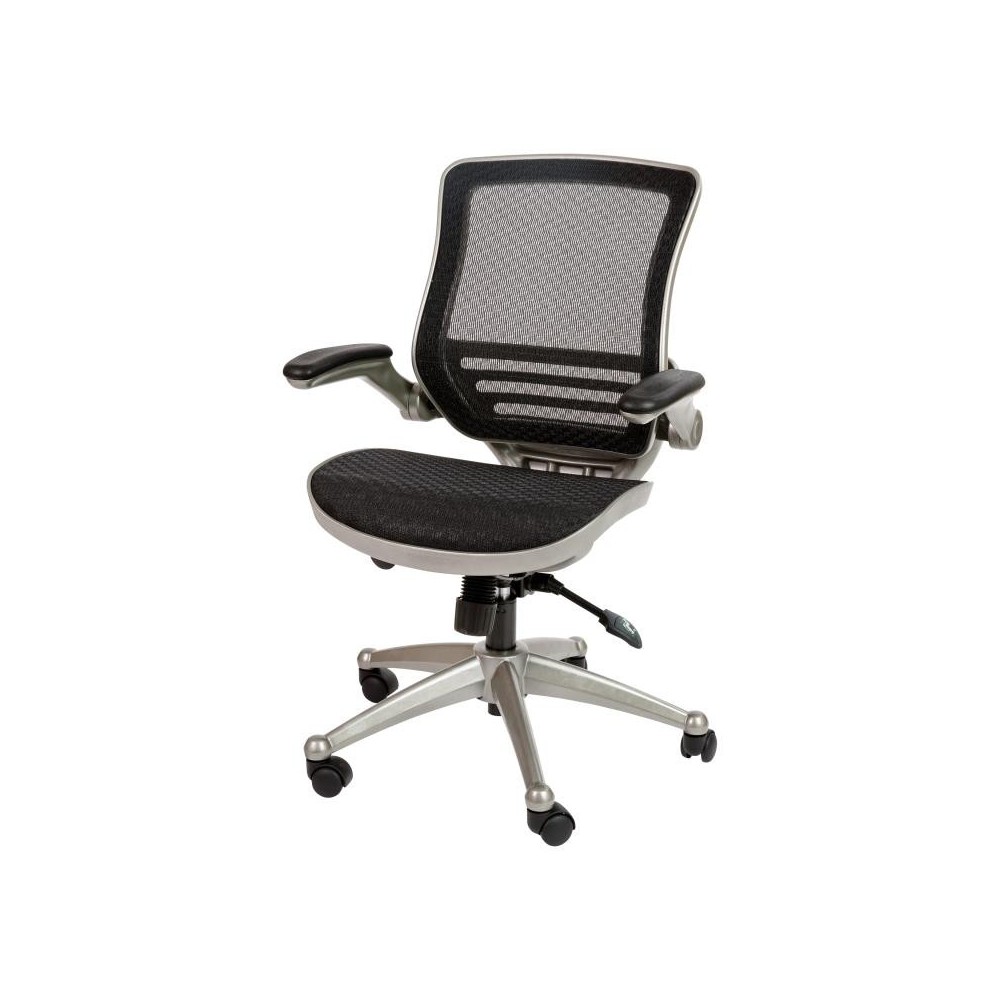 Flash Furniture Warfield Black Mid-Back Mesh Chair BL-8801X-BK-GR-GG