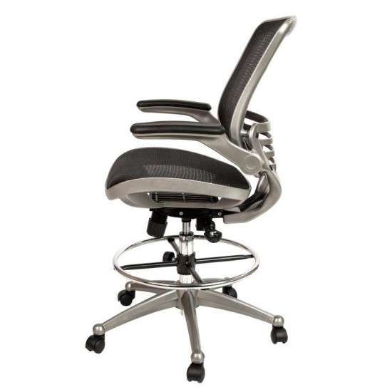 Flash Furniture Waylon Black Mesh Drafting Chair BL-LB-8801X-D-BK-GR-GG