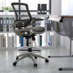 Flash Furniture Waylon Black Mesh Drafting Chair BL-LB-8801X-D-BK-GR-GG