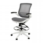 Flash Furniture Waylon Gray/White Mesh Drafting Chair BL-LB-8801X-D-GR-WH-GG