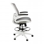 Flash Furniture Waylon Gray/White Mesh Drafting Chair BL-LB-8801X-D-GR-WH-GG