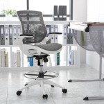 Flash Furniture Waylon Gray/White Mesh Drafting Chair BL-LB-8801X-D-GR-WH-GG