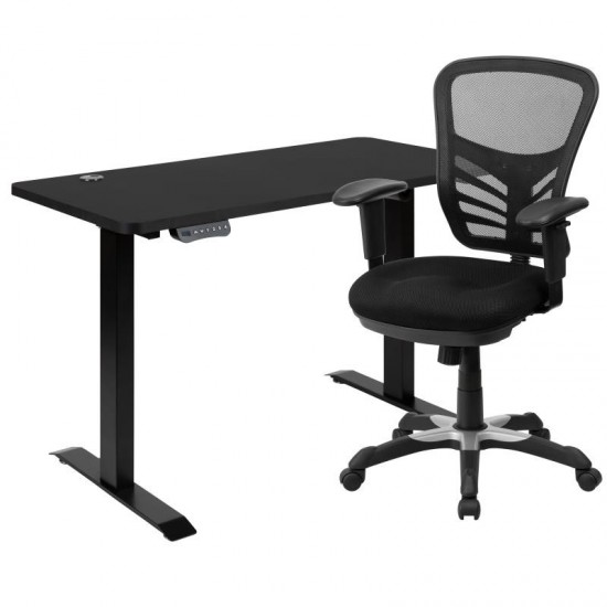 Flash Furniture Park Black Standing Desk & Chair BLN-20460001-BK-GG