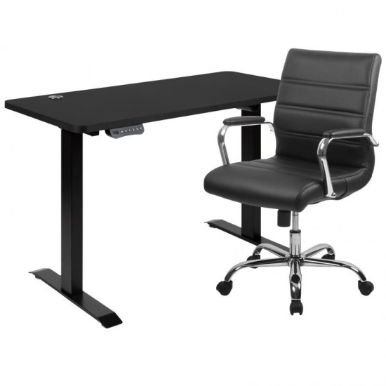 Flash Furniture Park Black Standing Desk & Chair BLN-20462286-BK-GG