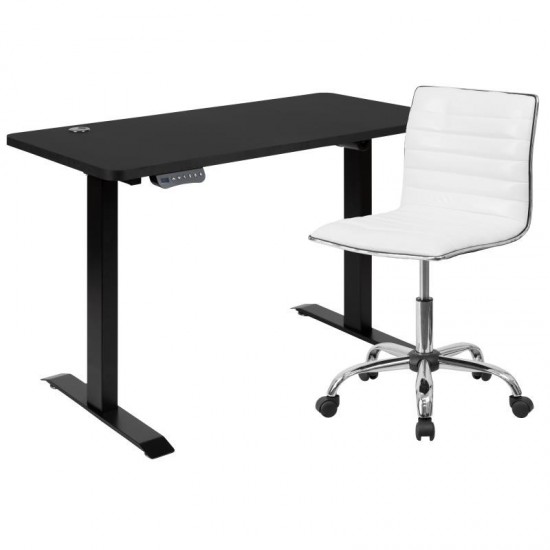 Flash Furniture Park Black Standing Desk & Chair BLN-2046512B-BKWH-GG