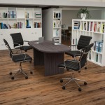 Flash Furniture Lake Gray Oval Conference Set BLN-6GCGRY595M-BK-GG