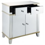 ACME Osma Console Table, Mirrored & Gold