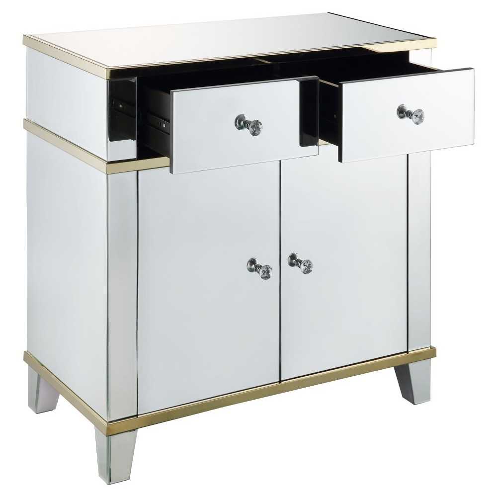 ACME Osma Console Table, Mirrored & Gold