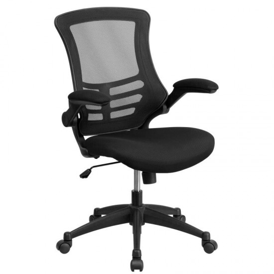 Flash Furniture Calder Black Desk, Chair, Cabinet Set BLN-CLIFCHPX5-BK-GG