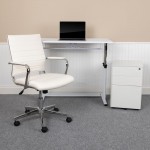 Flash Furniture Stiles White Desk, Chair, Cabinet Set BLN-NAN219CHP595M-WH-GG