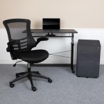 Flash Furniture Stiles Black Desk, Chair, Cabinet Set BLN-NAN21CPX5L-BK-GG