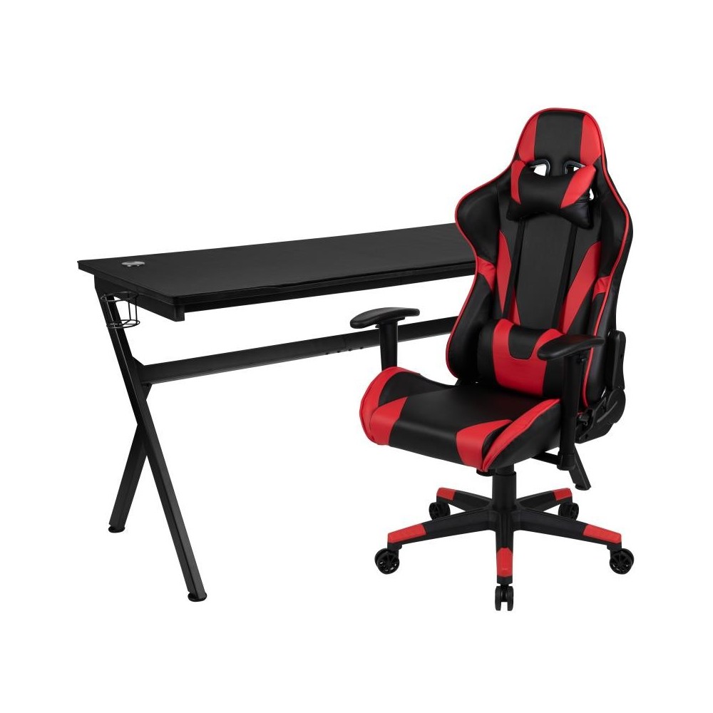 Flash Furniture Optis Black Gaming Desk & Chair Set BLN-X20D1904L-RD-GG Flash Furniture Optis Black Gaming Desk & Chair Set BLN-X20D1904L-RD-GG