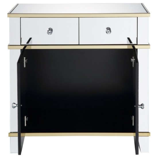 ACME Osma Console Table, Mirrored & Gold