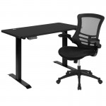 Flash Furniture Regent Manor Black Electric Desk & Chair BN-BLX5STD-BK-GG