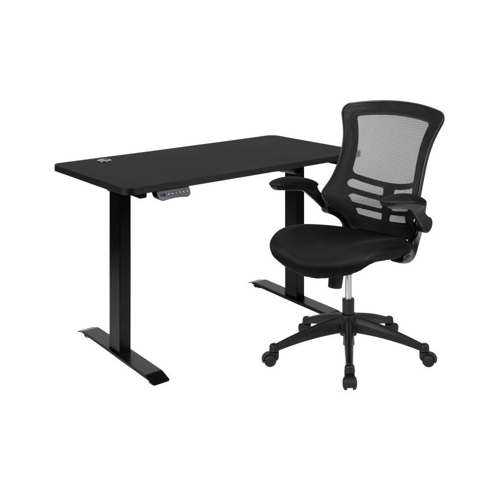 Flash Furniture Regent Manor Black Electric Desk & Chair BN-BLX5STD-BK-GG