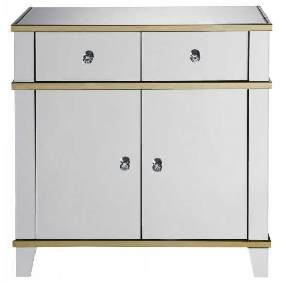 ACME Osma Console Table, Mirrored & Gold